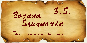Bojana Savanović vizit kartica